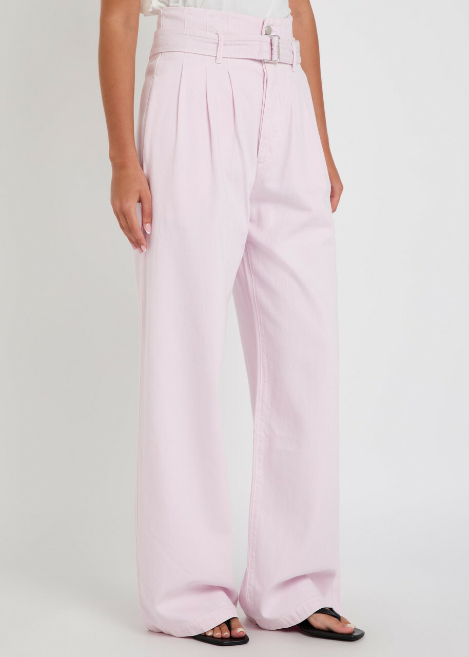 Agolde X Maria Mcmanus Belted Wide-leg Jeans Pink
