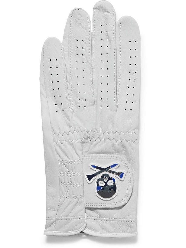 Photo: G/FORE - Skull-Appliquéd Perforated Leather Golf Glove - White