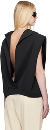 Carven Black Square Duchesse Top