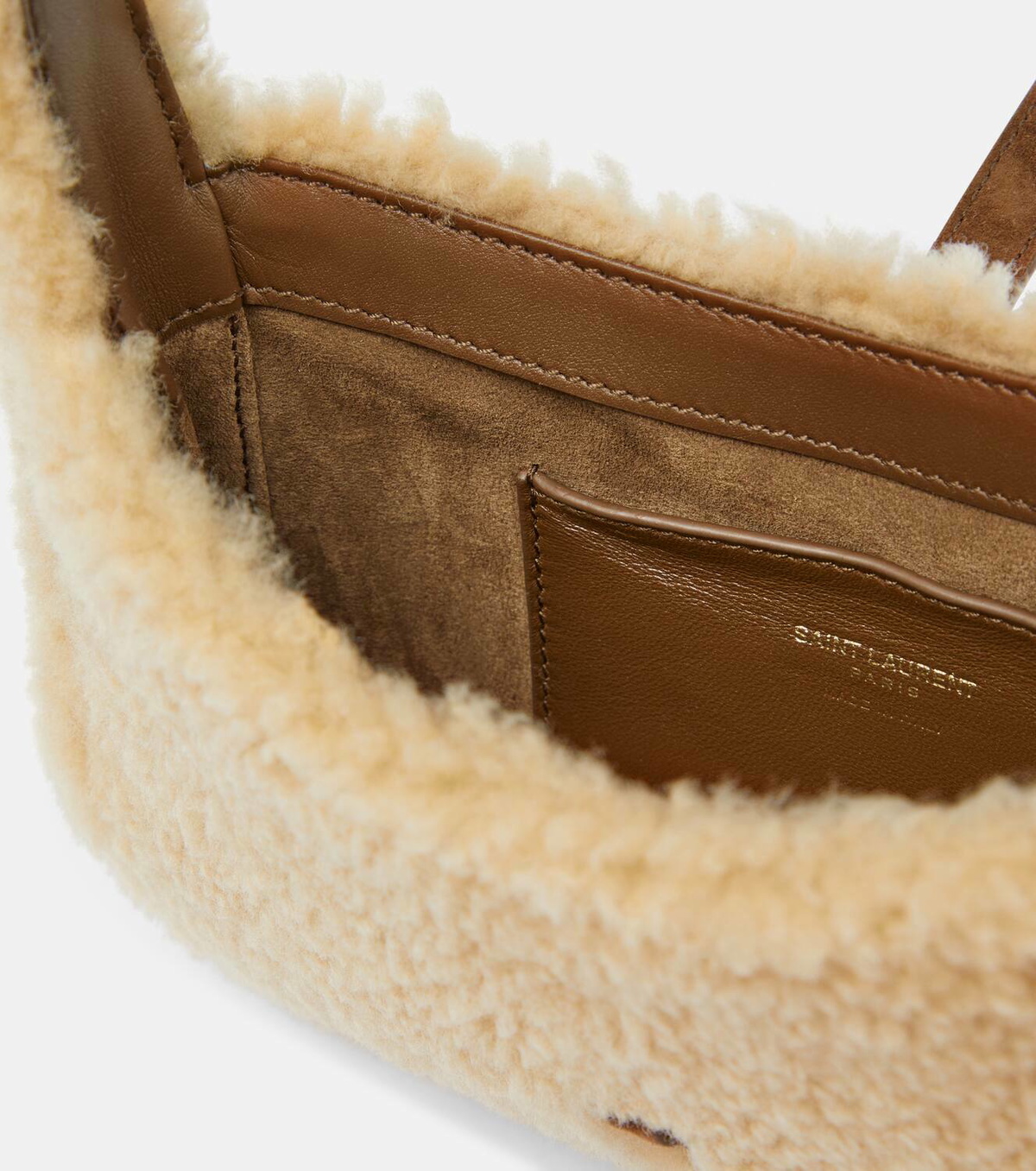 Saint Laurent Le 5 à 7 Mini shearling shoulder bag