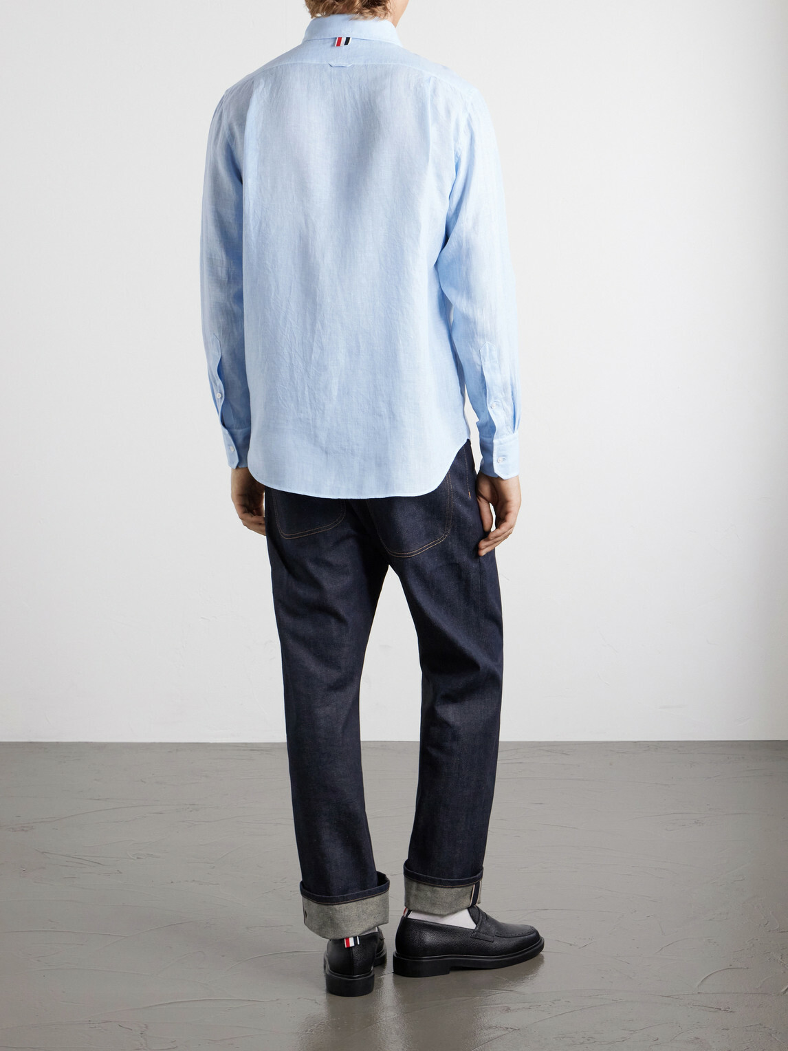 Thom Browne - Garment-Dyed Linen Shirt - Blue