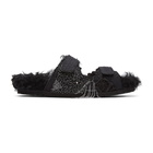 By Walid Black Shearling Yves Sandals