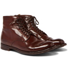 Officine Creative - Anatomia Burnished-Leather Derby Boots - Men - Dark brown