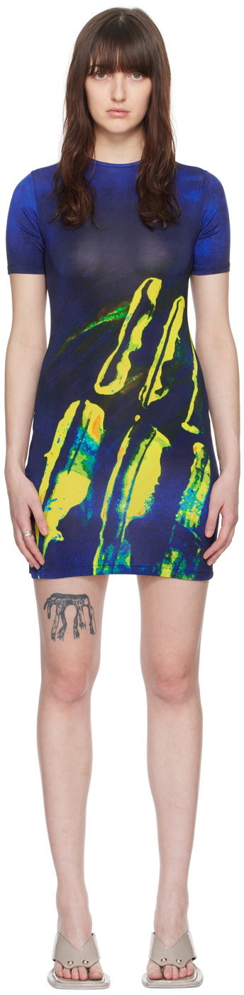 Louisa Ballou Blue O-Ring Minidress
