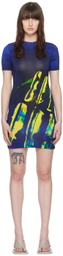 Louisa Ballou Blue O-Ring Minidress
