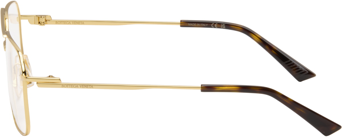 Bottega Veneta Gold Split Glasses
