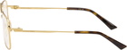 Bottega Veneta Gold Split Glasses