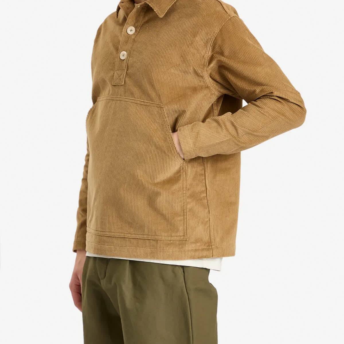 Café Mountain Men's Cord Leisure Popover Jacket in Taupe