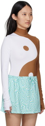 FENSI SSENSE Exclusive White & Brown Presente Bodysuit