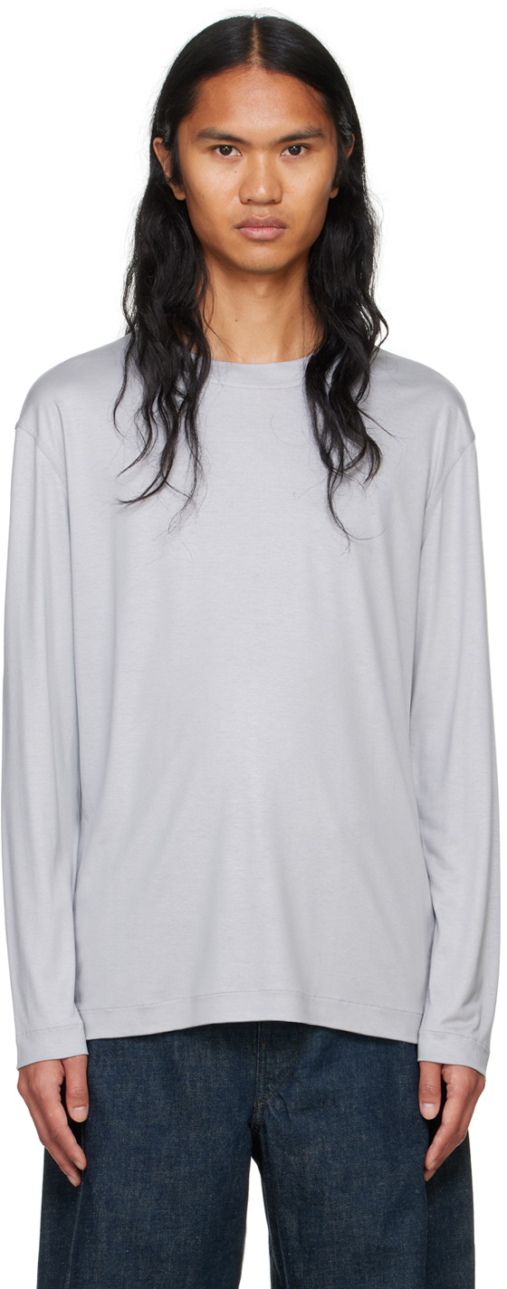 LEMAIRE Gray Heavy Silk Long Sleeve T-shirt Lemaire