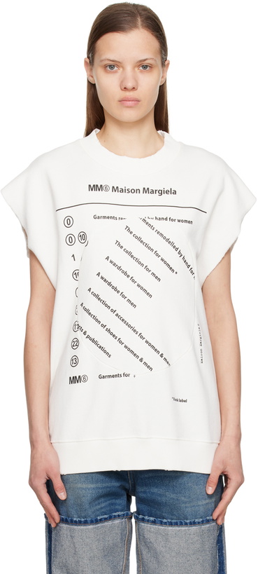 Photo: MM6 Maison Margiela Off-White Sleeveless Sweatshirt