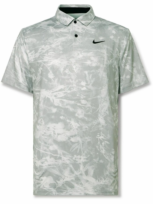 Photo: Nike Golf - Tour Floral-Print Dri-FIT Golf Polo Shirt - Gray