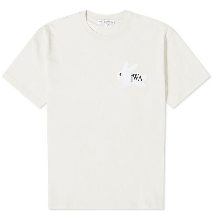 Photo: JW Anderson Women's Bunny Embroidered Logo T-Shirt in Beige