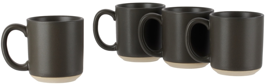 Lineage Ceramics Black Big Mug, 4 pcs