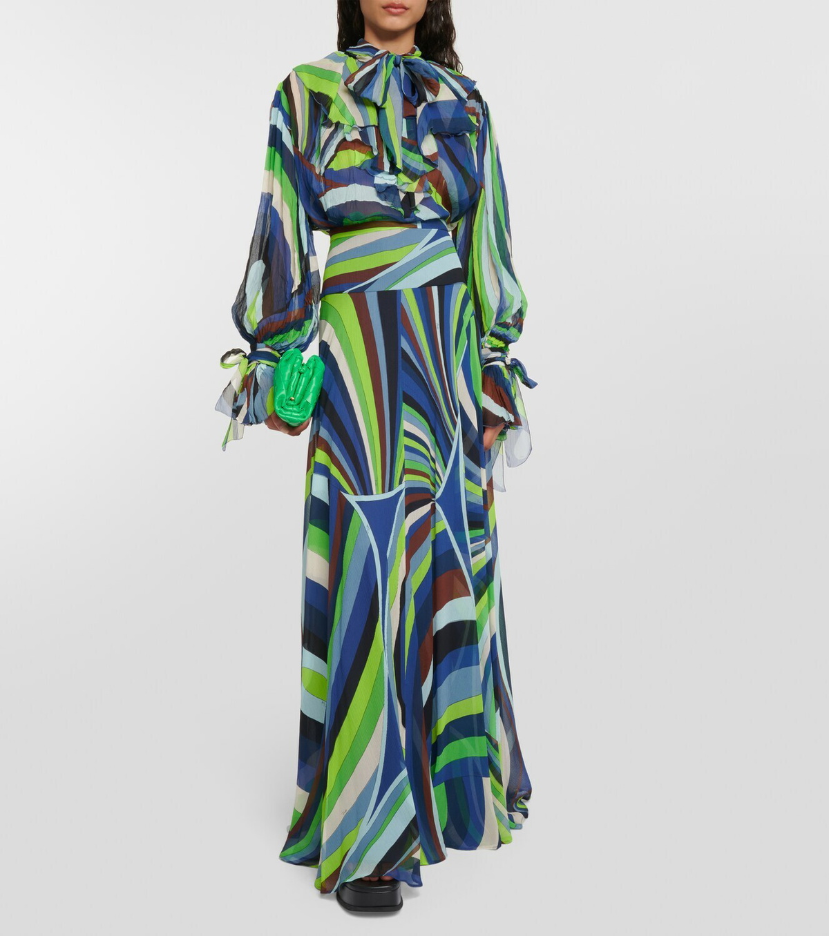 Pucci Printed silk chiffon maxi skirt Emilio Pucci