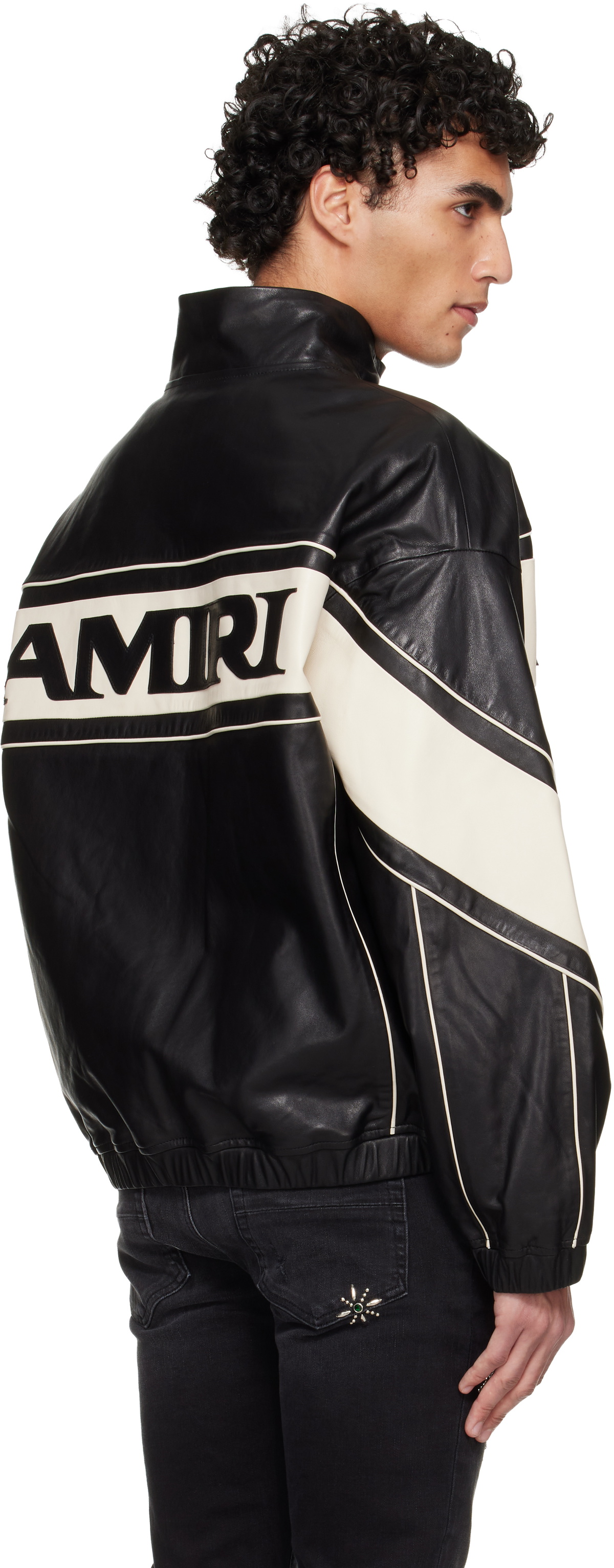 AMIRI Black 'AMIRI' Sport Leather Jacket