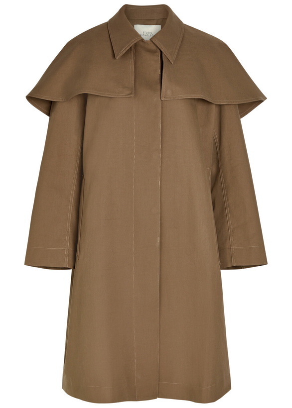 Photo: Studio Nicholson Detachable-cape Cotton Parka Brown