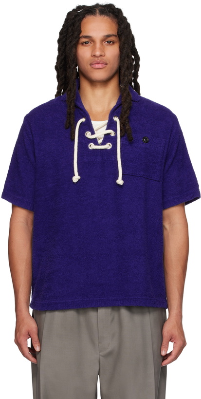 Photo: Maison Margiela Blue Lace-Up Polo