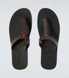 Saint Laurent Cassandre leather thong sandals