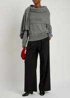 Armarium Alida Scarf-effect Wool and Cashmere-blend Jumper Grey