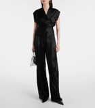 The Sei Draped gathered silk charmeuse top