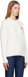 AMI Paris Off-White Ami de Cœur Sweater
