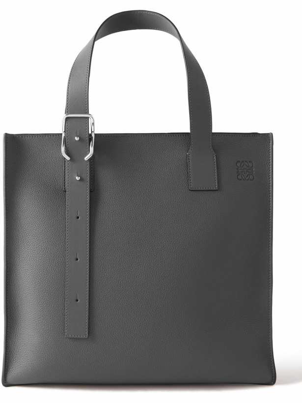 Photo: Loewe - Logo-Debossed Full-Grain Leather Tote Bag