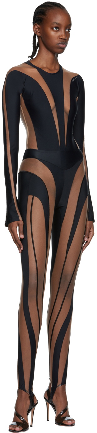 【関税込み】Mugler ベージュ Illusion Shaping ボディスーツ Beige Illusion Bodysuit by Mugler on Sale