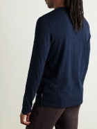 Onia - Slub Linen-Jersey Henley Top - Blue