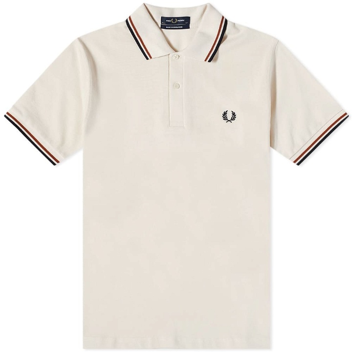 Photo: Fred Perry Authentic Men's Twin Tipped Polo Shirt in Ecru/Nut