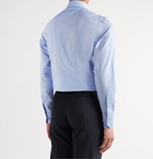 ERMENEGILDO ZEGNA - Trofeo Slim-Fit Cutaway-Collar Cotton-Poplin Shirt - Blue