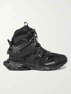 BALENCIAGA - Track High Nylon, Mesh and Rubber High-Top Sneakers - Black