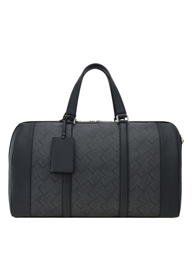 Photo: Ferragamo Mens Ferragamo Monogram duffle bag bicolor in Black