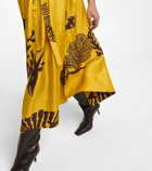 Asceno - Coco printed silk maxi skirt