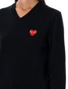 Comme des Garçons Play Red Heart Patch V-neck