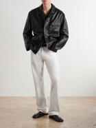 LEMAIRE - Paneled Leather Jacket - Black