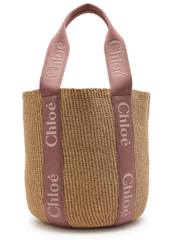 Photo: Chloe Woody Large Logo-embroidered Raffia Basket bag - Natural - One Size
