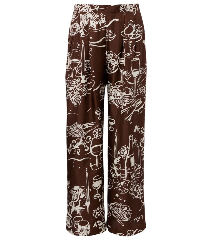 Photo: Asceno Isola printed silk twill wide-leg pants