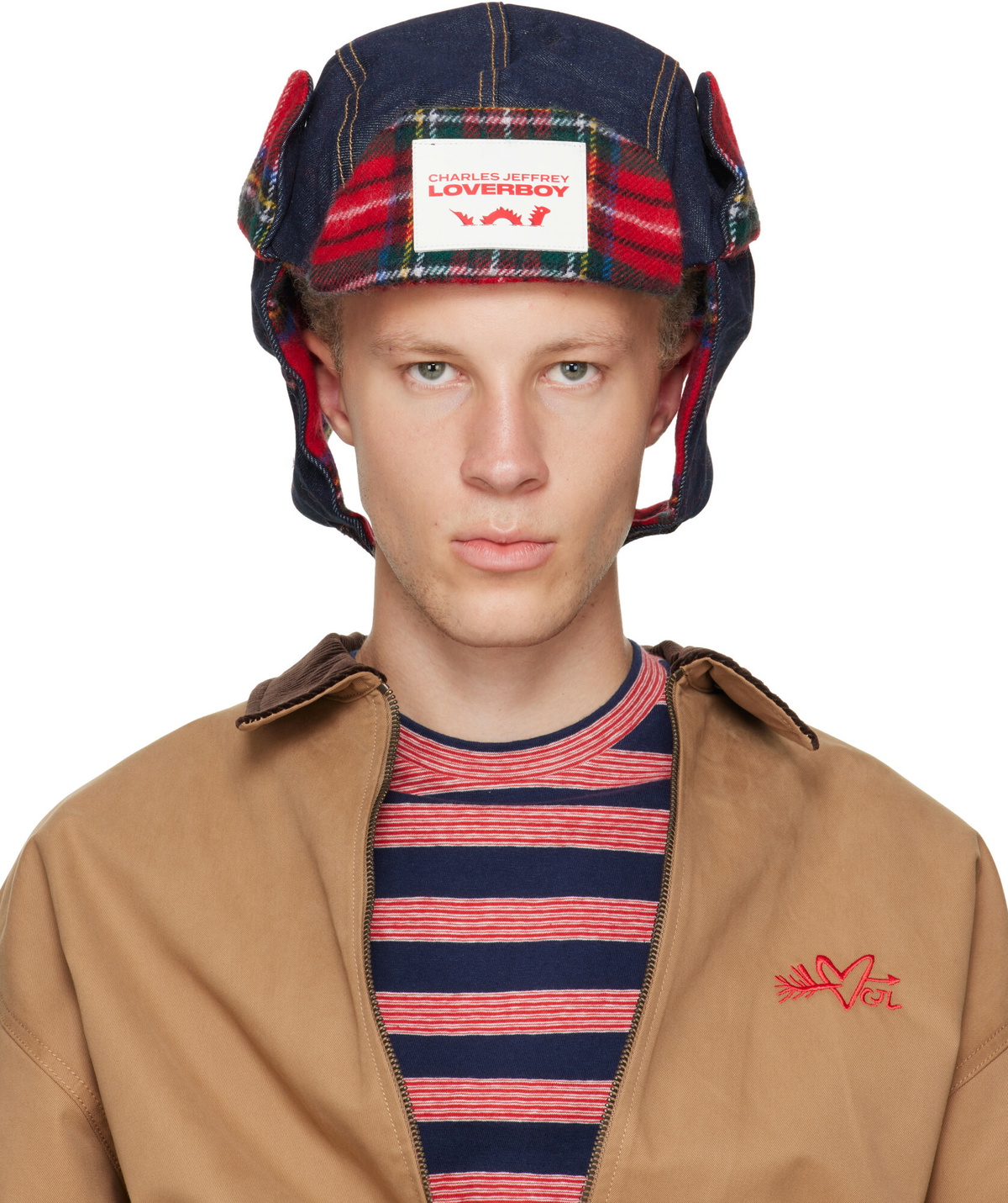 Charles Jeffrey LOVERBOY Navy & Red Trapper Hat