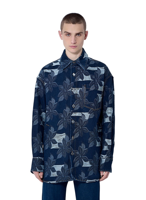 Photo: Gucci Floral Jacquared Denim Shirt