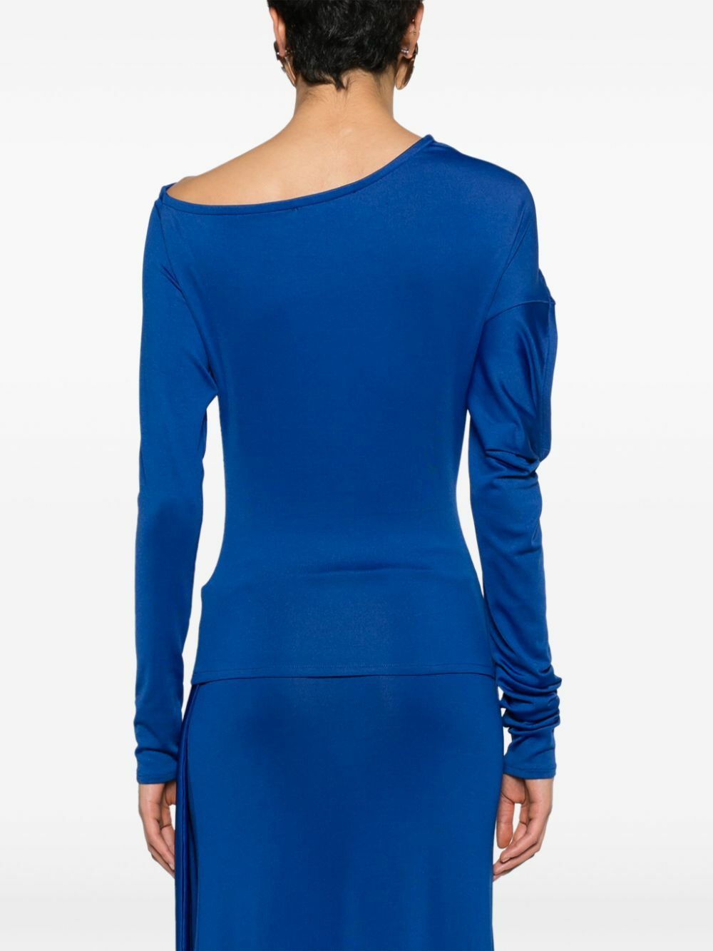 Jade Cropper Blue Draped Cut-Out Top