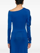 Jade Cropper Blue Draped Cut-Out Top