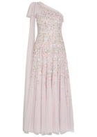 Needle & Thread Sylvia Rose Floral-embroidered Tulle Gown Light Purple