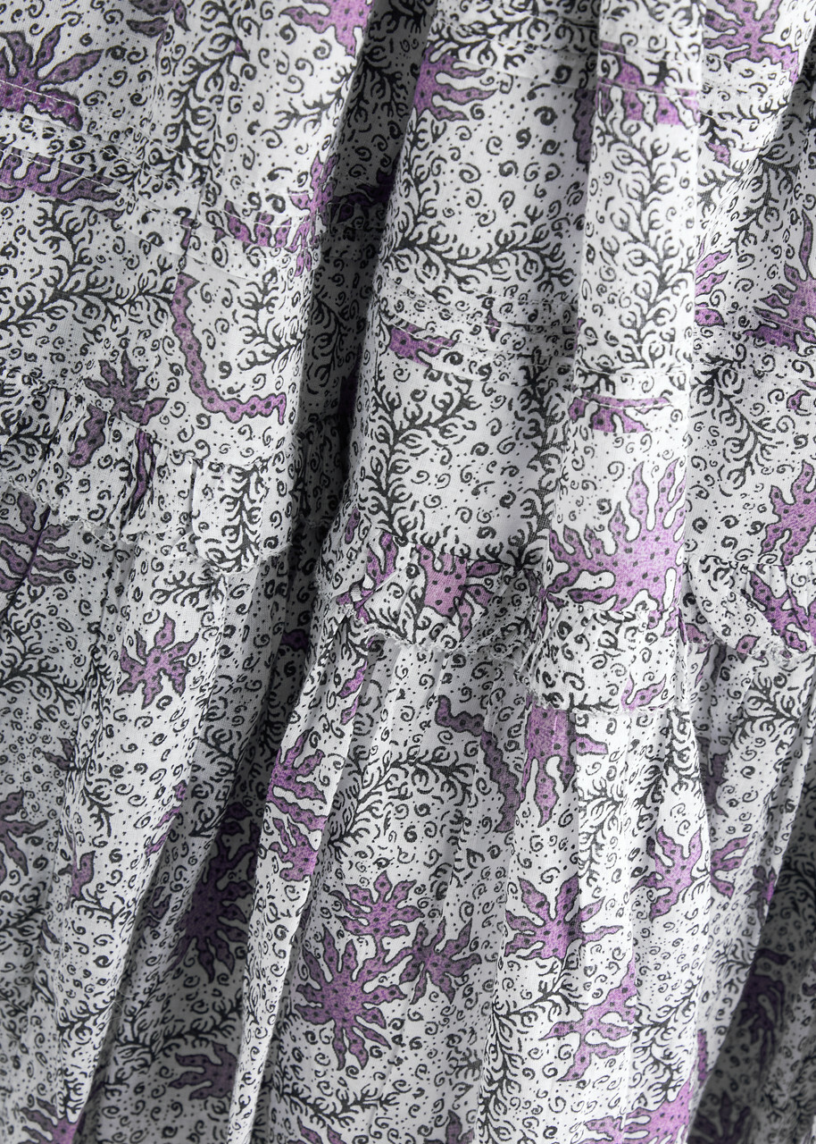 Isabel Marant étoile Diya Printed Cotton Midi Skirt Lilac
