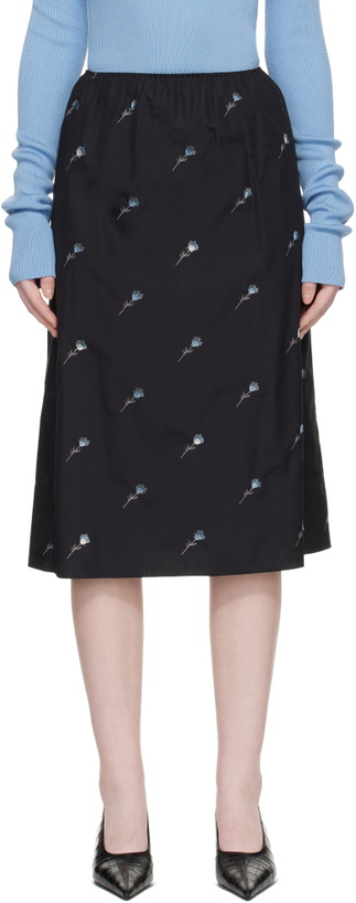 Photo: Rier Black Pop Flowers Midi Skirt