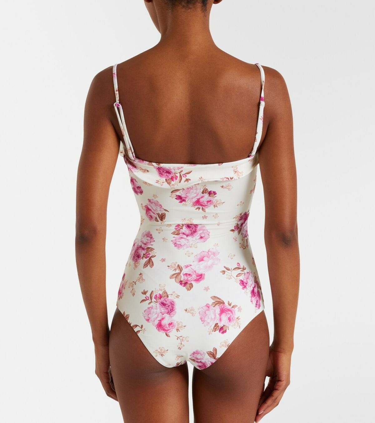 Magda Butrym Floral-appliqué ruched swimsuit