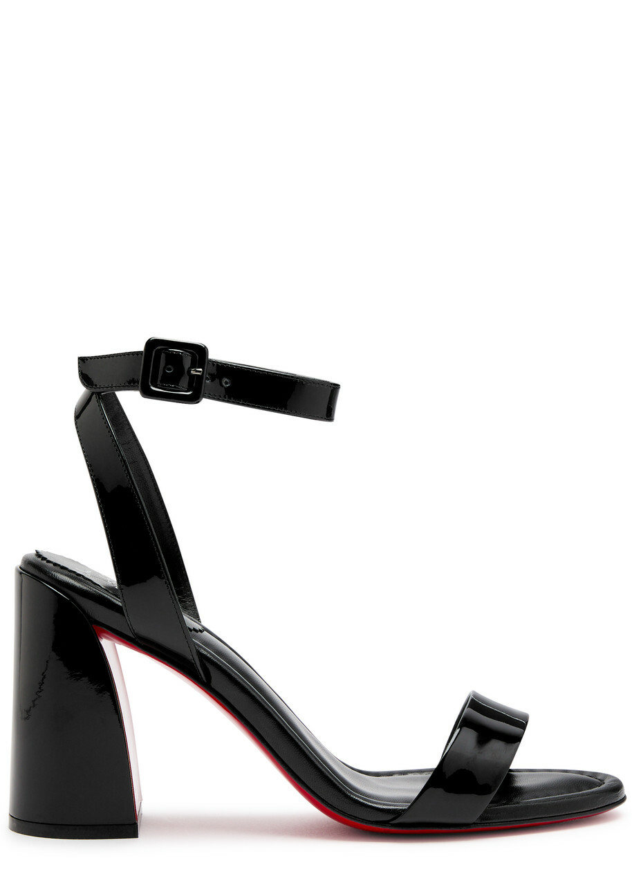 Christian Louboutin Miss Sabina 85 Patent Leather Sandals Black