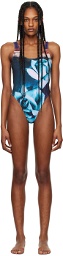 Jean Paul Gaultier Blue 'The Roses' Swimsuit