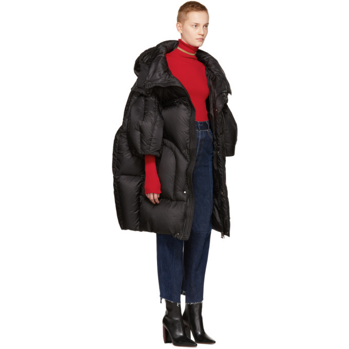 Chen Peng Black Long Quilted Puffer Jacket