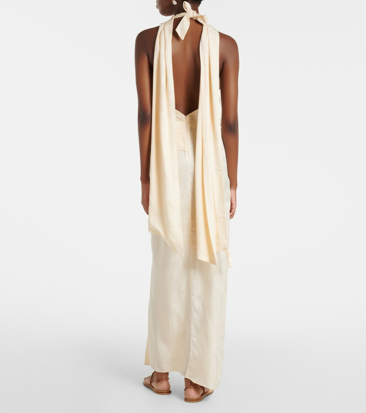 Johanna Ortiz Scarf-detail jacquard maxi dress